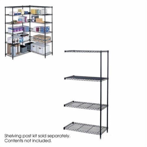 Safco 36 x18  Industrial Add-On Unit in Black Perspective: front