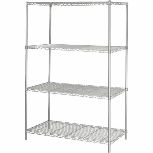 Safco Industrial 4-Shelf Metal Stand Alone 48.03 Metallic Gray 5294GR Perspective: front
