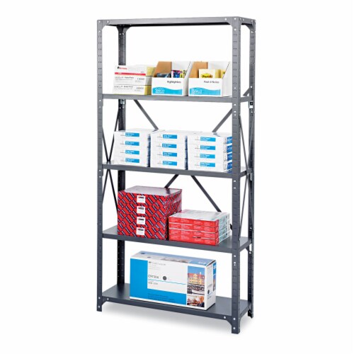 Commercial Steel Shelving Unit, Five-Shelf, 36w x 12d x 75h, Dark Gray Commercial Steel Shelving Unit, Five-Shelf, 36w x 12d x 75h, Dark Gray