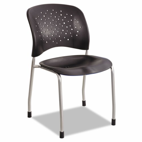 Safco Reve Sled Base Guest Chair - Black Plastic Seat - Black Plastic Back - Sled Base - 2 / Carton