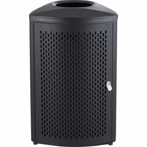 Safco Nook Indoor Waste Receptacle - 13 gal Capacity - Triangular - Durable, Powder Coated, Perforated, Corrosion Resistance, Latch Door - 29.5