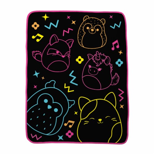 Jazwares Squishmallow Throw Neon Glow Children's Bedding Perspective: front