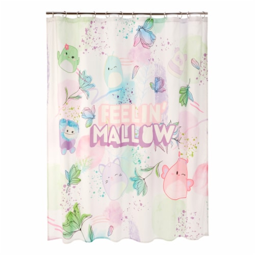 Squishmallows Shower Curtain with Hooks Perspective: front