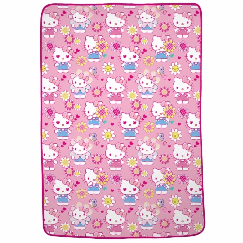 Hello Kitty Throw Blanket - Garden Cheer Perspective: front