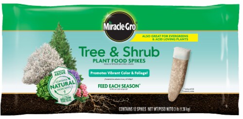 Miracle-Gro® 15-5-10 Tree & Shrub Fertilizer Spikes Perspective: front
