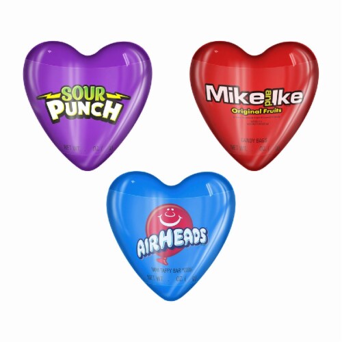 Valentine's Plastic Hearts Sour Gummy Candy Perspective: front