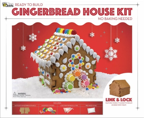 Bee International Christmas Gingerbread House Kit Perspective: front