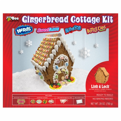 Bee Candy Holiday Gingerbread Cottage Kit Perspective: front