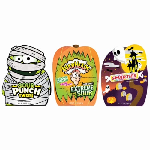 Smarties® Warheads® Sour Punch® Halloween Candy Boxes Perspective: front
