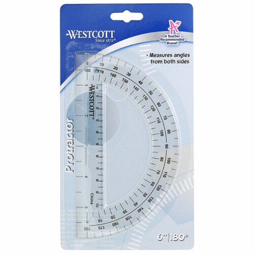 Westcott® Plastic Protractor - Clear Perspective: front