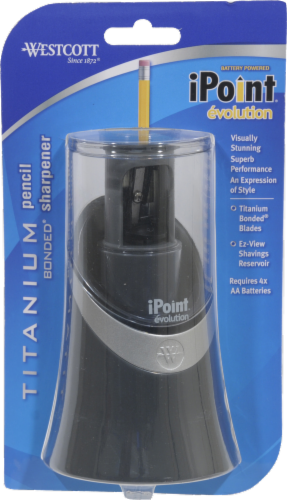 Westcott iPoint Evolution Pencil Sharpener - Black Perspective: front