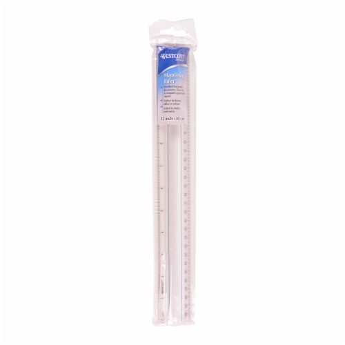 Westcott Magnifying Plastic Ruler - Clear Perspective: front
