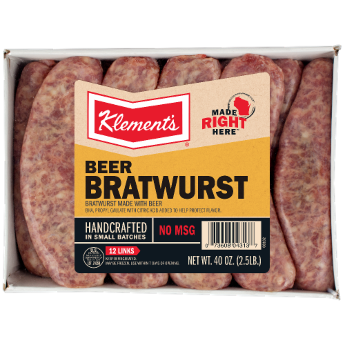 Klement's Beer Bratwurst Perspective: front