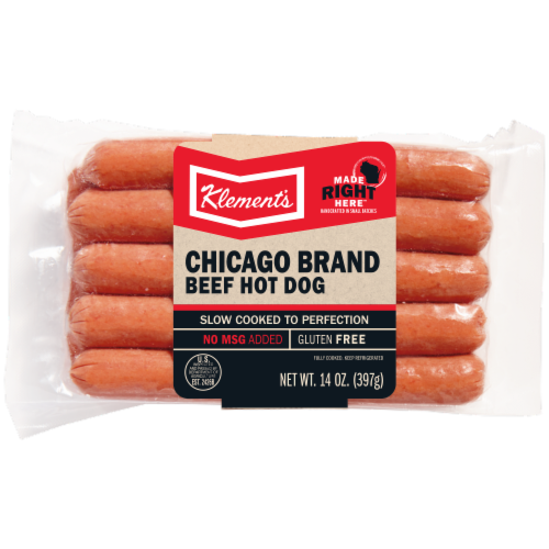 Klement's Chicago Brand Beef Hot Dog Perspective: front
