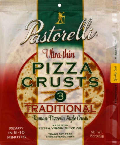 Pastorelli Ultra Thin Traditional 12 Inch Pizza Crusts 3 Count Perspective: front