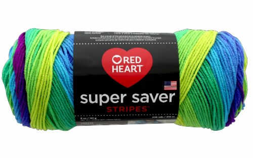 Red Heart® Super Saver Stripes™ Yarn - Stipe Parrot Perspective: front