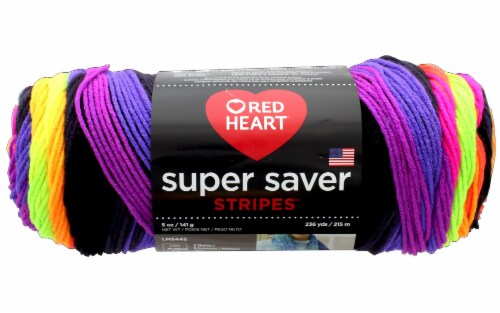 Red Heart Super Saver Yarn-Bright Stripe Perspective: front