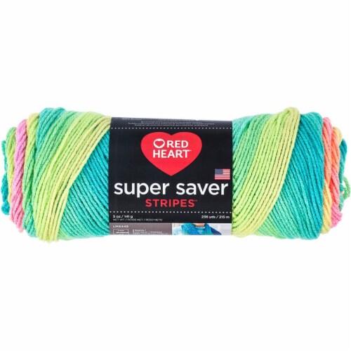 Red Heart Super Saver Yarn-Retro Stripe Perspective: front
