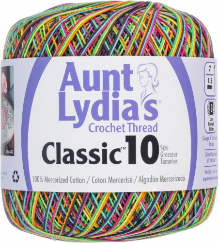 Aunt Lydia's Classic Crochet Thread Size 10-Blacklight Perspective: front