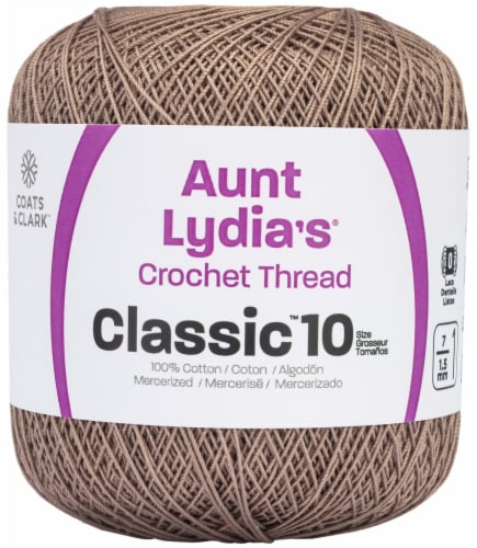Aunt Lydia's Classic Crochet Thread Size 10-Taupe Clair Perspective: front