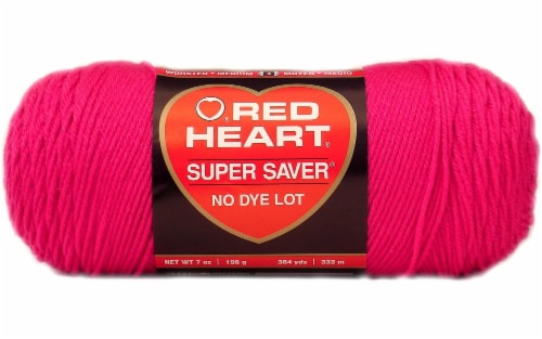 Red Heart® Super Saver Shocking Pink Yarn Perspective: front