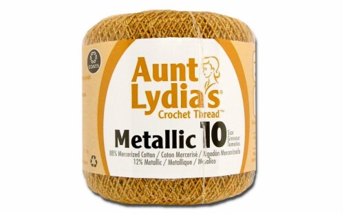 Aunt Lydia's Metallic Crochet Thread Size 10-Gold & Gold Perspective: front