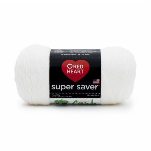 Red Heart Super Saver® White Yarn Perspective: front