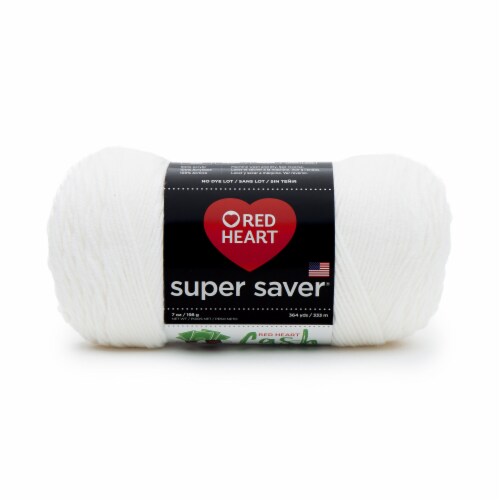 Red Heart Super Saver® White Yarn Perspective: front