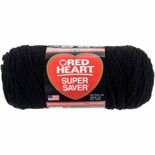Red Heart® Super Saver® Black Yarn Perspective: front