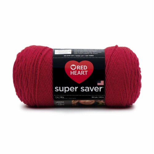 Red Heart® Super Saver® Cherry Red Yarn Perspective: front