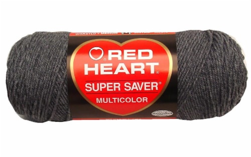 Red Heart® Super Saver® Yarn - Grey Heather Perspective: front