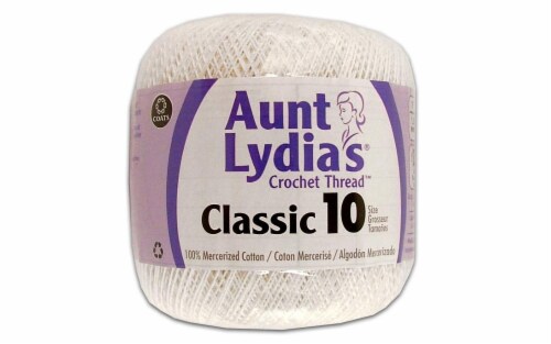 Aunt Lydia's Classic Crochet Thread Size 10-White Perspective: front