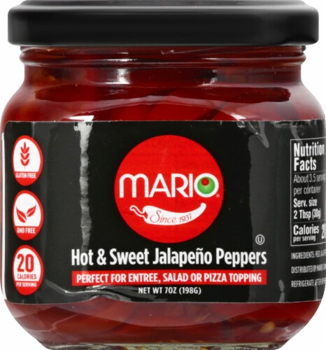 Mario® Hot & Sweet Jalapeno Peppers Perspective: front