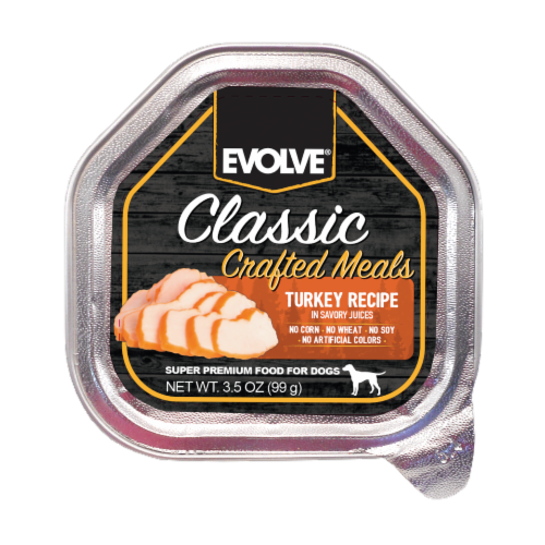 Evolve® Classic Crafted Meals Turkey Recipe Wet Dog Food Perspective: front