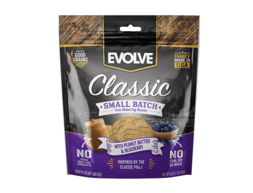 Evolve® Classic Peanut Butter & Blueberry Dog Biscuits Perspective: front