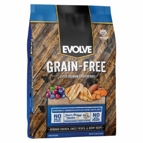 Evolve® Deboned Chicken Sweet Potato & Berry Recipe for Dogs Perspective: front