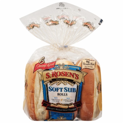 S. Rosen's Soft Sub Sandwich Rolls Perspective: front