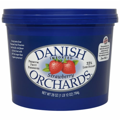 Danish Orchards Strawberry Fruit Preserves Perspective: front
