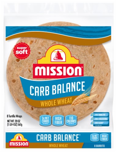 Mission® Carb Balance® Low Carb Whole Wheat Burrito Tortillas Perspective: front