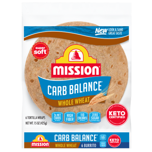 Mission Carb Balance Burrito Size Whole Wheat Flour Tortillas Perspective: front