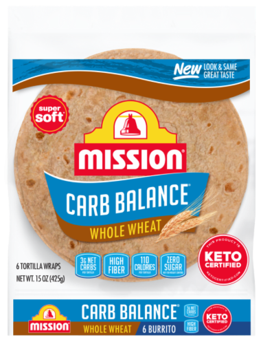 Mission Carb Balance Burrito Size Whole Wheat Flour Tortillas Perspective: front