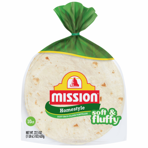 Mission Soft & Fluffy Homestyle Soft Taco Size Flour Tortillas Perspective: front