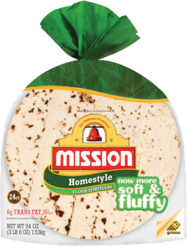 Mission Homestyle Flour Tortillas Perspective: front