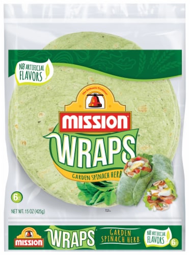 Mission® Garden Spinach Herb Wraps Perspective: front