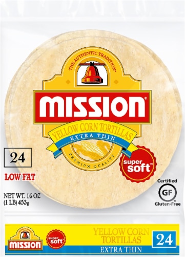 Mission Low Fat Extra Thin Yellow Corn Tortillas Perspective: front