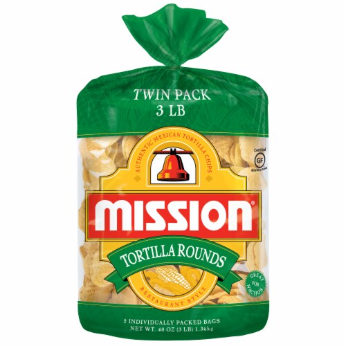Mission Tortilla Chips Rounds Twin Pack Perspective: front