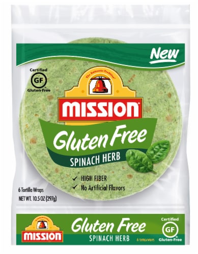 Mission Gluten Free Spinach & Herb Tortilla Wraps Perspective: front