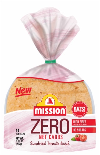Mission Zero Net Carb Sundried Tomato Basil Tortillas Perspective: front