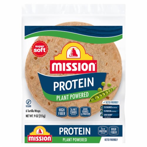 Mission® Protein Plant Powered Tortilla Wraps Perspective: front