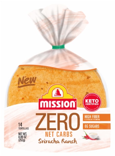 Mission® Zero Net Carb Sriracha Ranch Tortilla Perspective: front